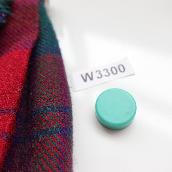 Vintage Red Plaid Wool Skirt XS Mini Scottish Tartan Micro Academia Y2K School - Picture 9 of 9